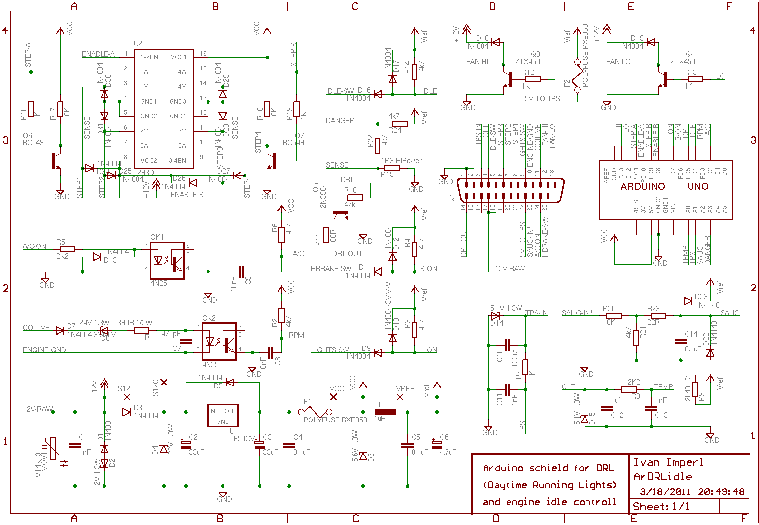 DRL and idle control circuit